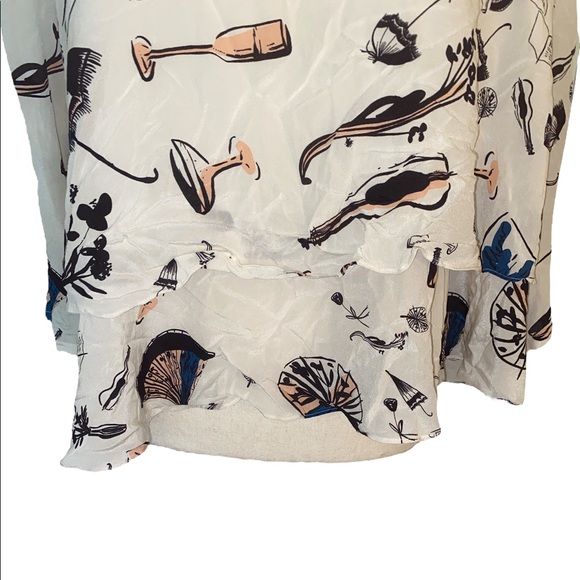 Anthropologie Maeve Silk On the Town Tiered Ruffle Top - 8 - Picture 4 of 12